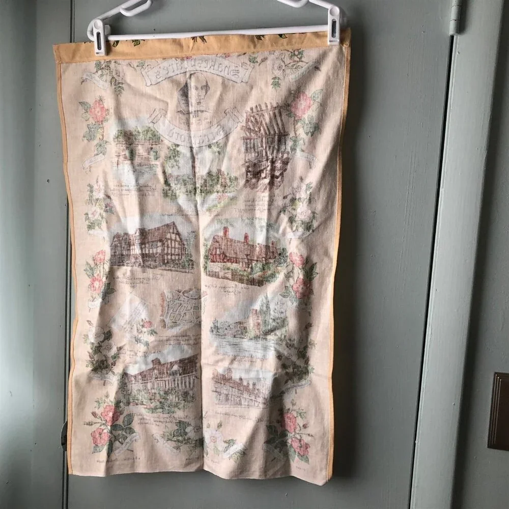 Shakespeare's Stratford Tea Towel British Souvenir Sally Jayne textiles